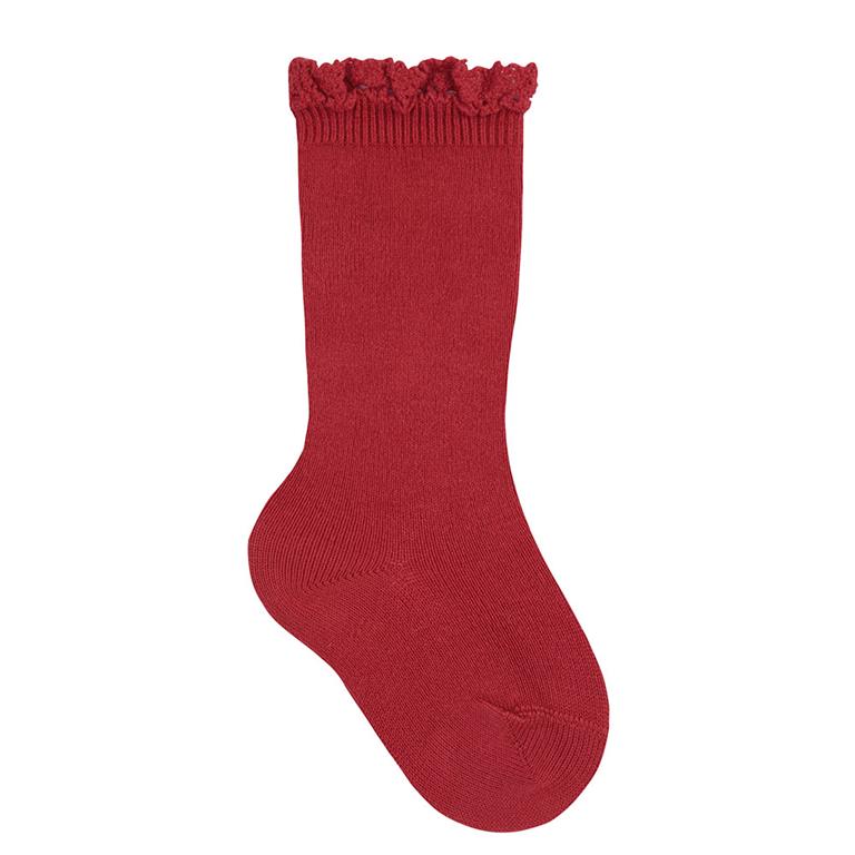 Calze lunghe Condor a maglia rasata con merletto all'orlo