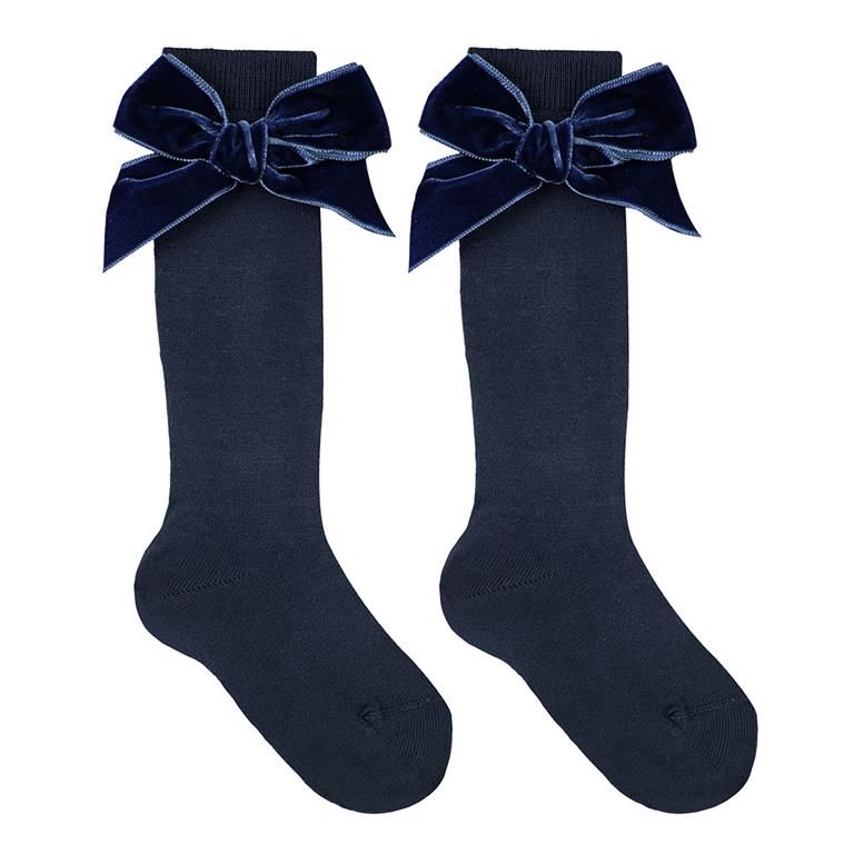 Calze lunghe Condor cotone con fiocco vellutto laterale
