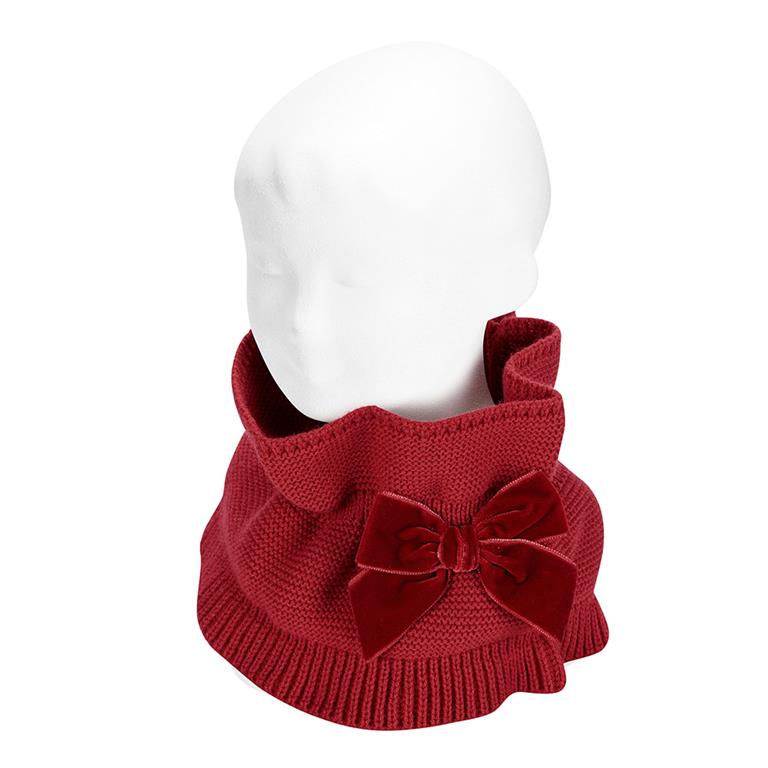 Scaldacollo arricciato con fiocco in velluto Condor