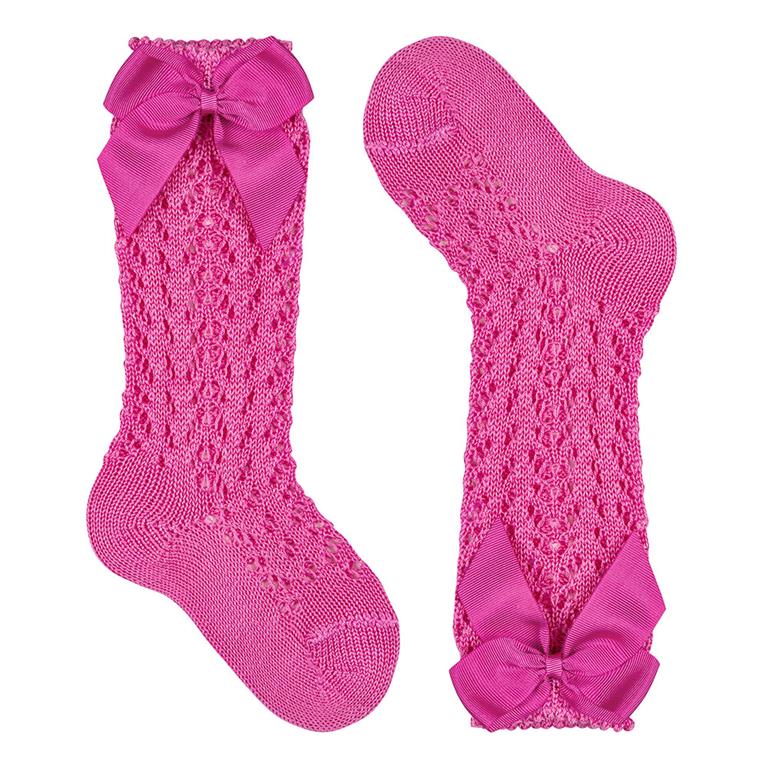 Calze lunghe perle traforate con fiocco grosgrain Condor