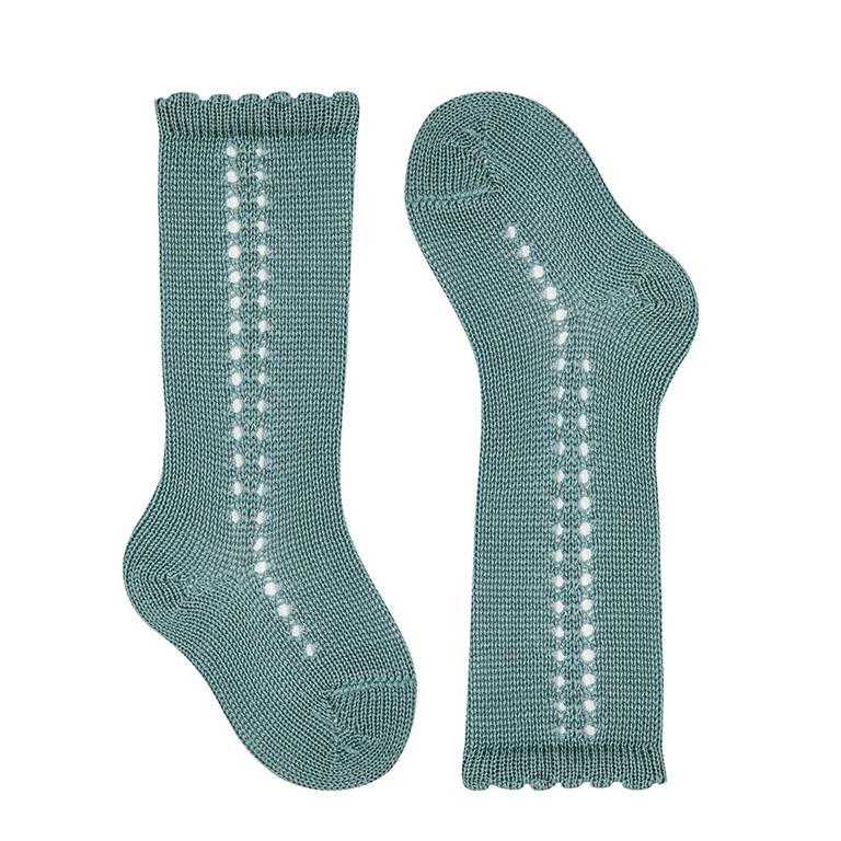 Calze lunghe Condor in perle con traforato laterale