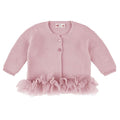 Cardigan Condor punto legaccio con tulle nella cintura