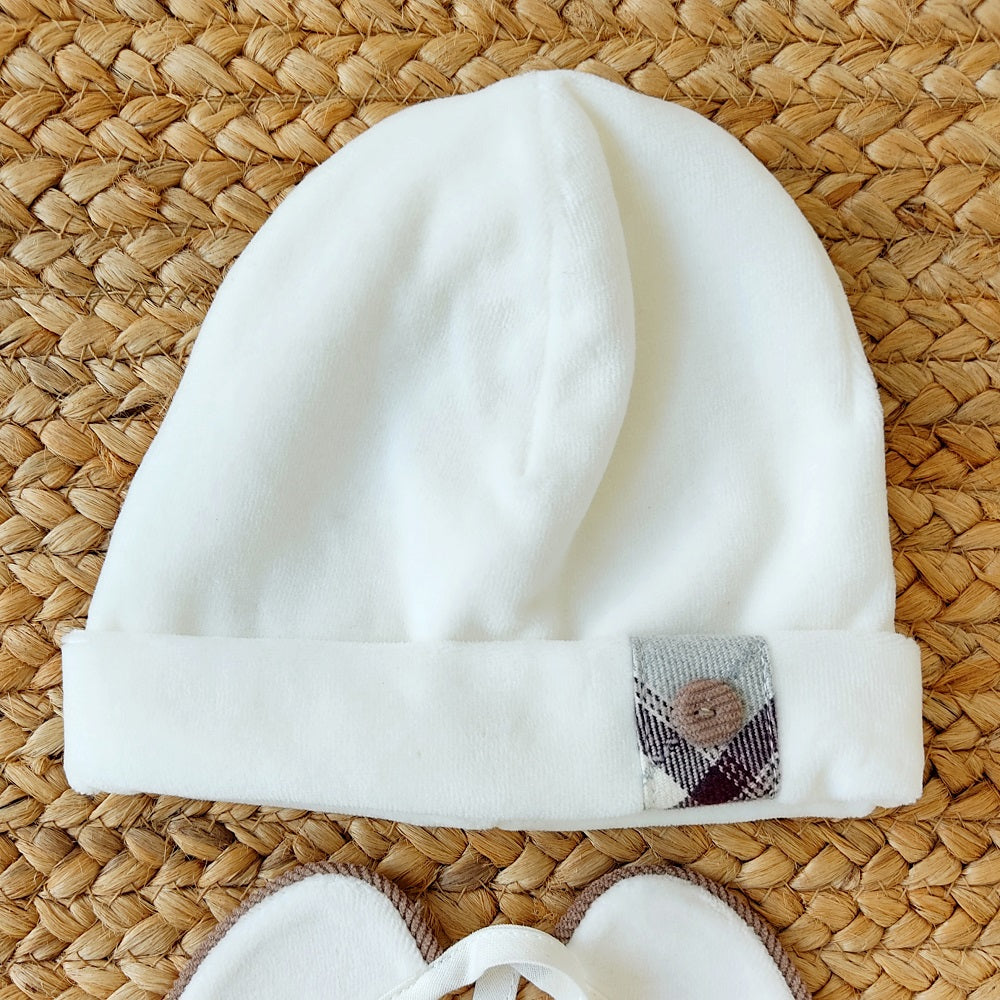 Bavetta + Cappellino in ciniglia La Sartoria Dei Piccoli