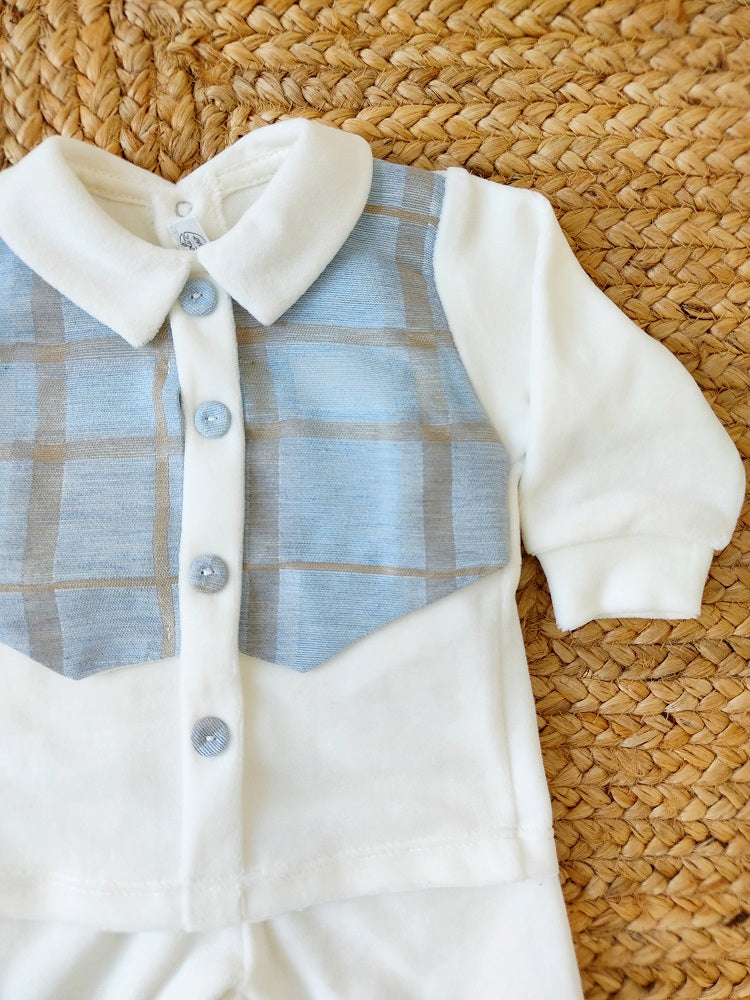 Completo due pezzi in ciniglia La Sartoria Dei Piccoli