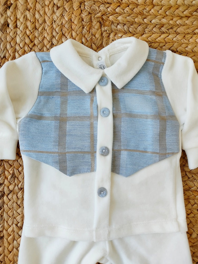 Completo due pezzi in ciniglia La Sartoria Dei Piccoli