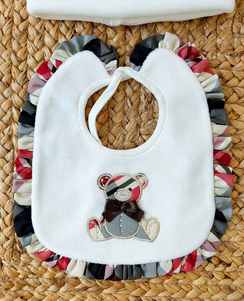 Cappellino + Bavetta in ciniglia La Sartoria Dei Piccoli