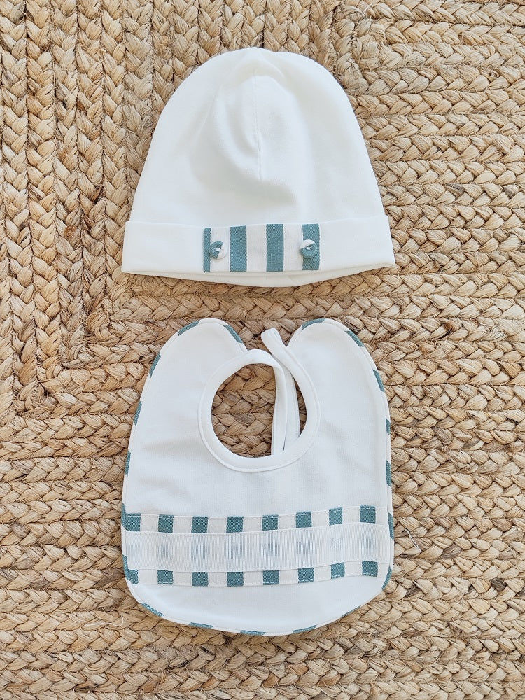 Set Cappellino + Bavetta in cotone La Sartoria Dei Piccoli