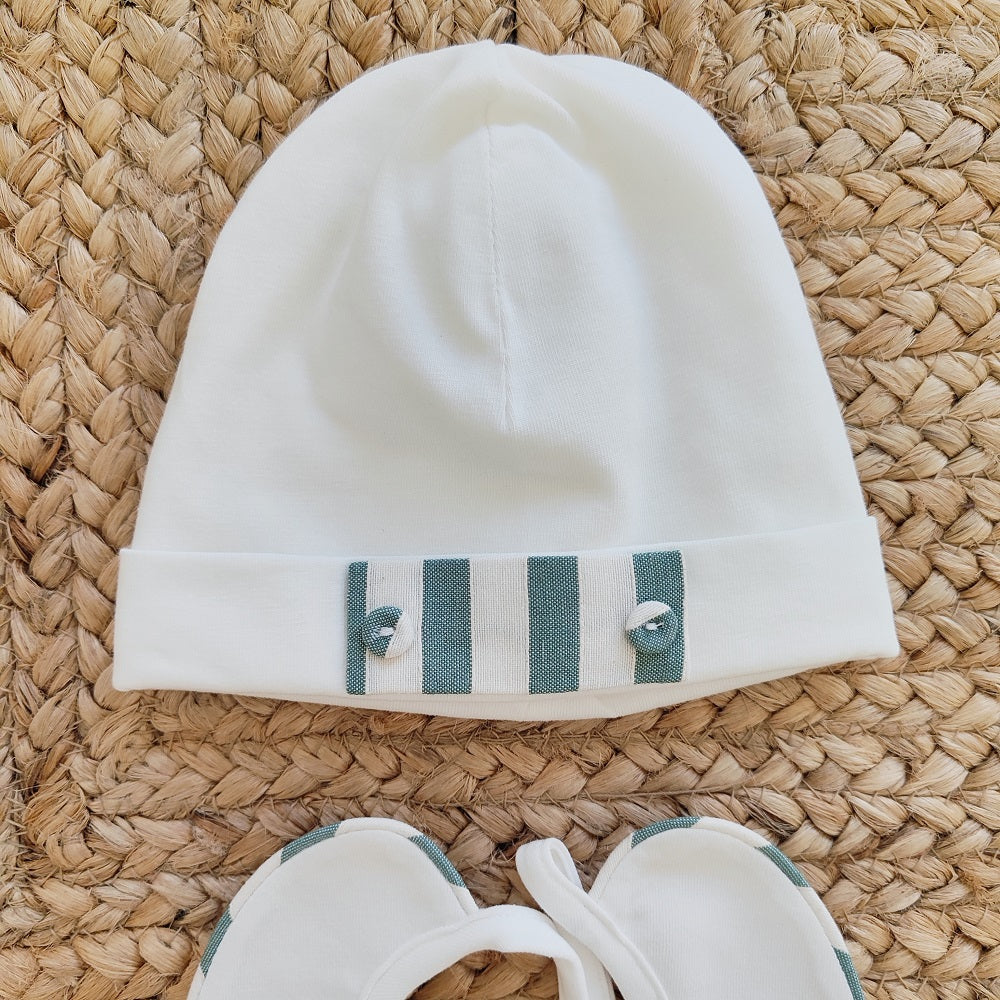 Set Cappellino + Bavetta in cotone La Sartoria Dei Piccoli