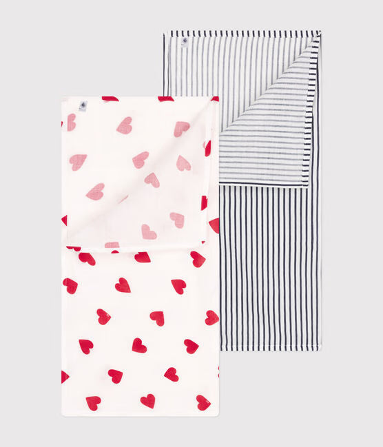 Set 2 mussole in garza Petit Bateau