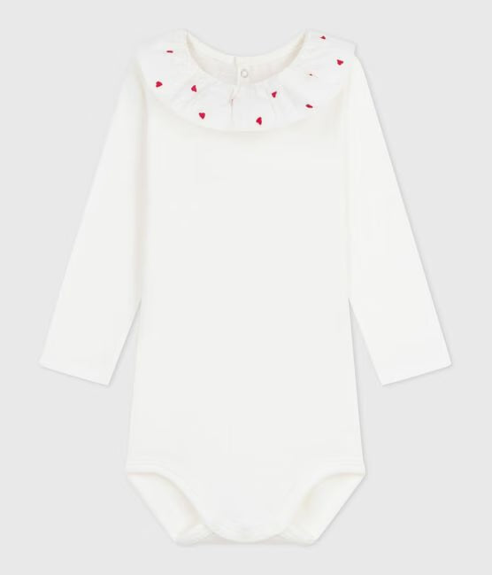 Body con colletto ricamato Petit Bateau