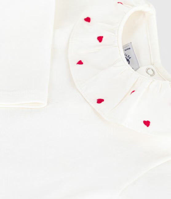 Body con colletto ricamato Petit Bateau