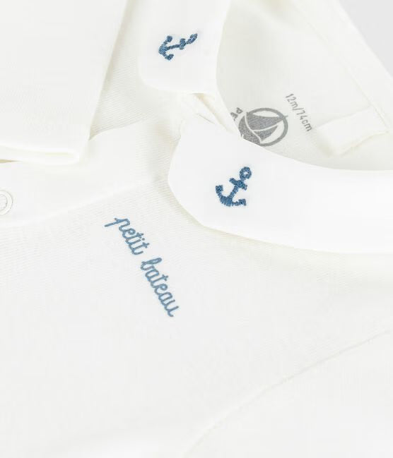 Body con colletto ricamato Petit Bateau