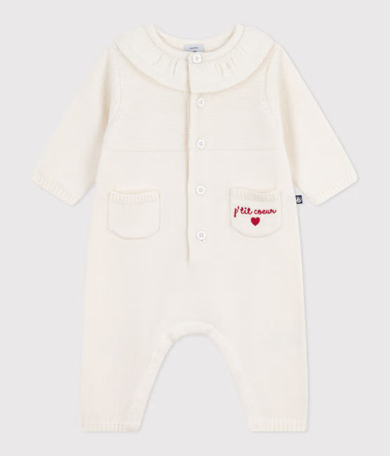Tutina con colletto in maglia Petit Bateau