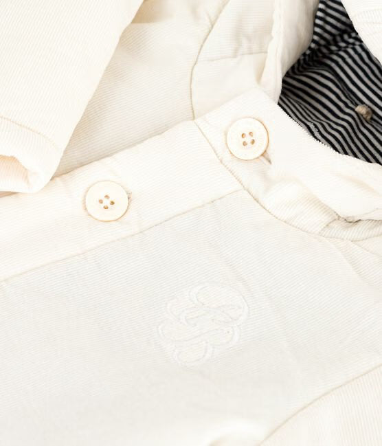 Giacca imbottita unisex in sottile velluto a costine Petit Bateau