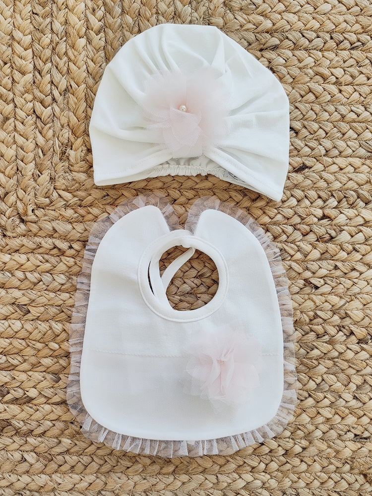 Set Bavetta + Cappellino in cotone La Sartoria Dei Piccoli