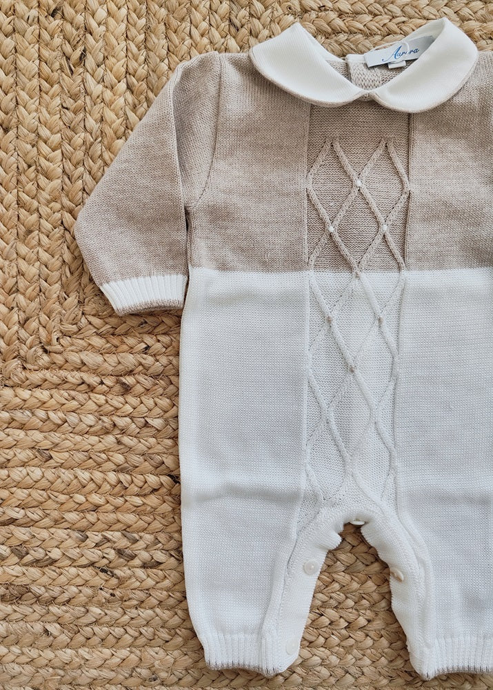 Tutina + cappellino + scarpine in filo di cotone Aurora