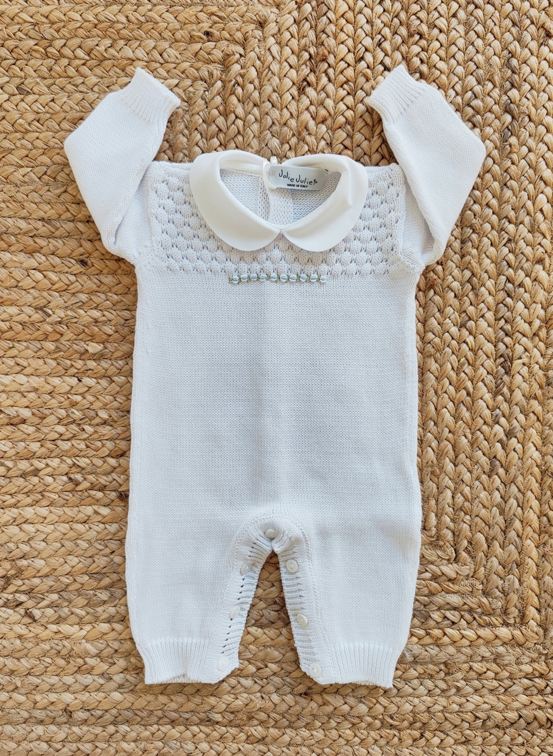 Tutina + bavetta + scarpette in filo di cotone Jolie Juliet