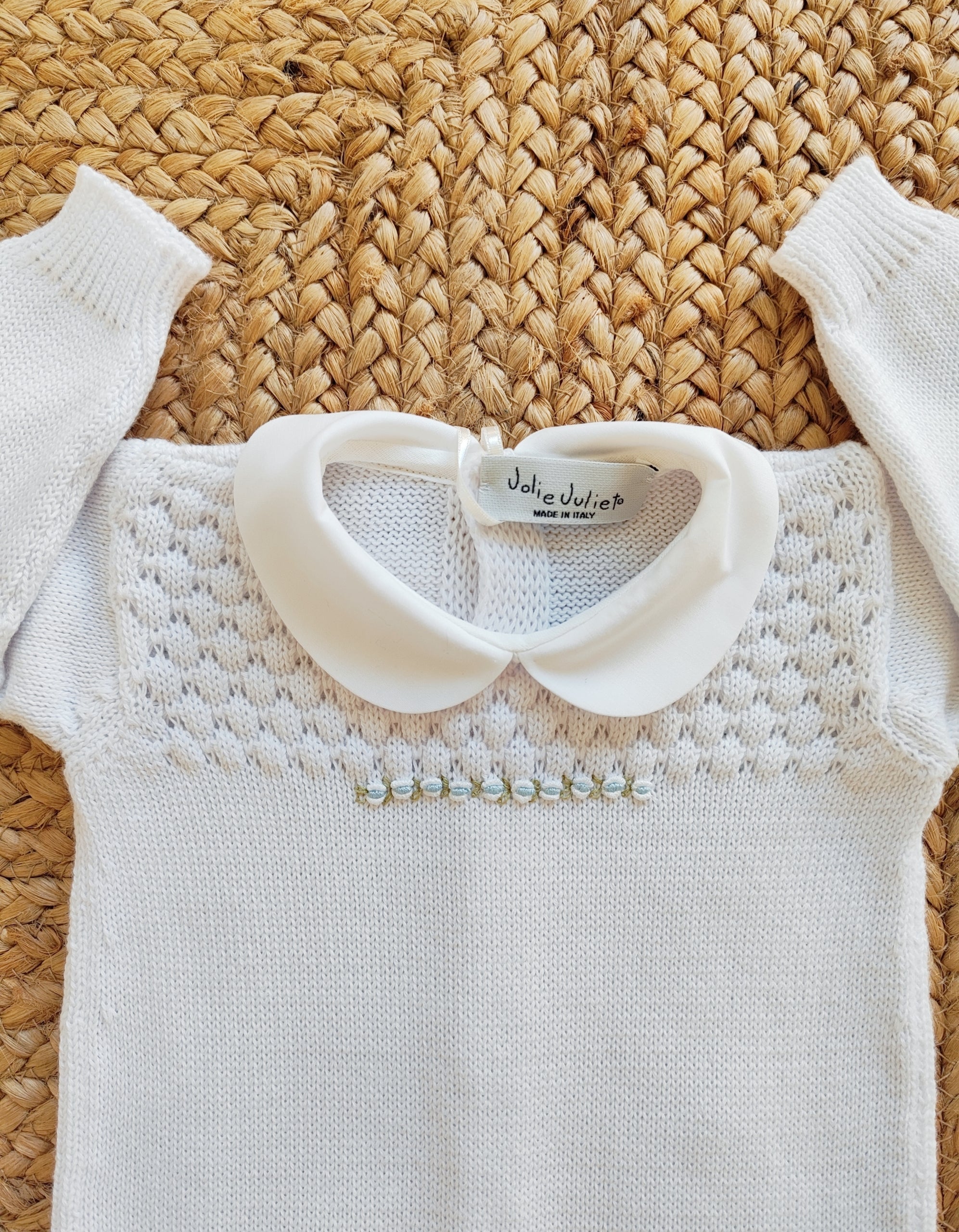 Tutina + bavetta + scarpette in filo di cotone Jolie Juliet