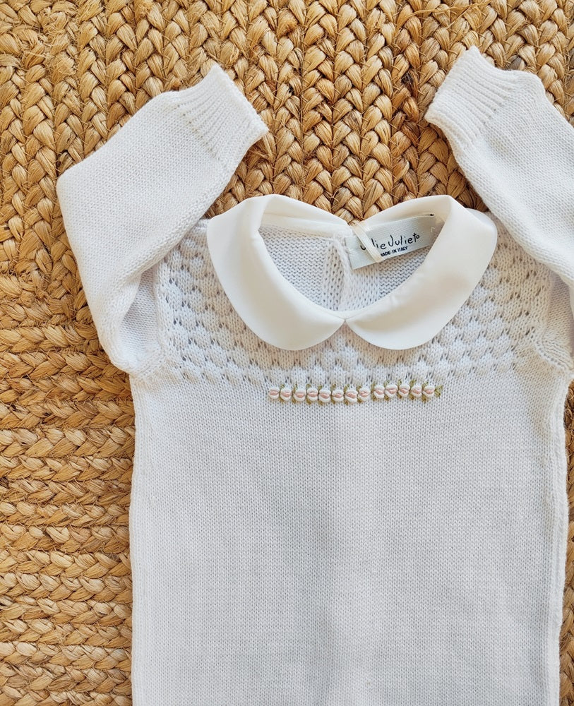 Tutina + bavetta + scarpette in filo di cotone Jolie Juliet