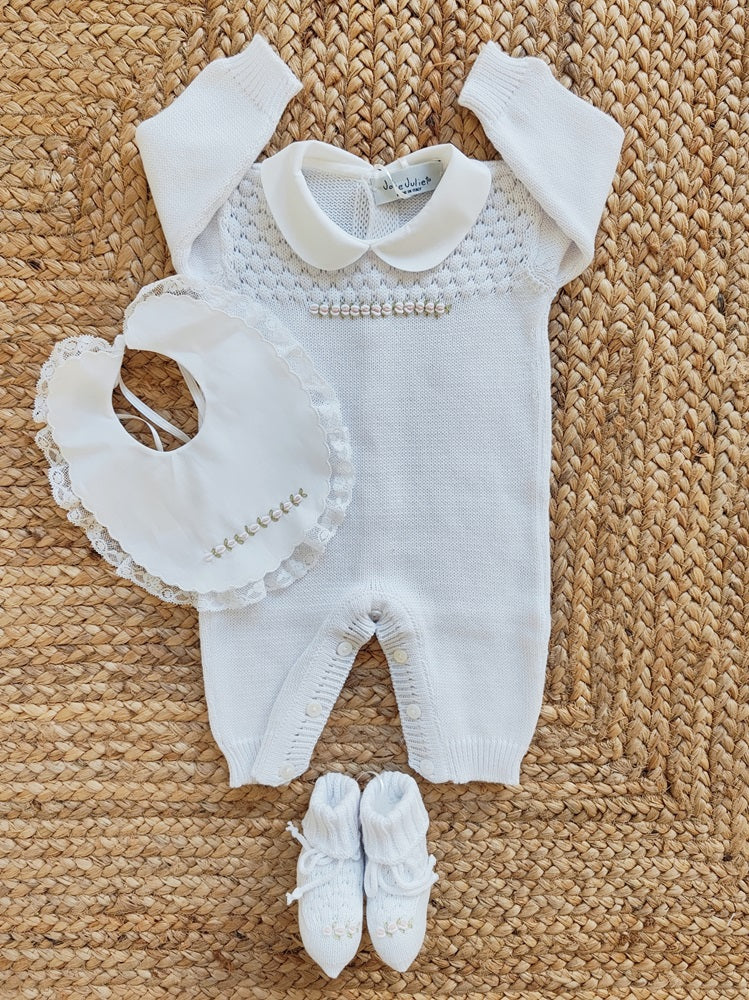 Tutina + bavetta + scarpette in filo di cotone Jolie Juliet