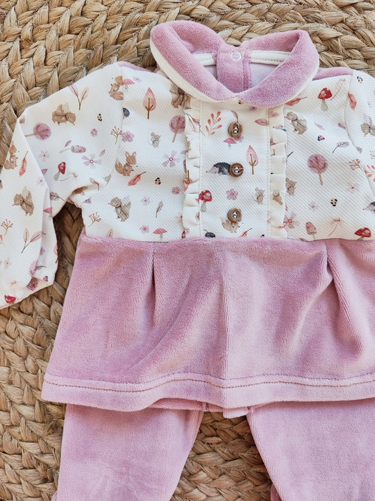 Tutina e Completino in ciniglia Baby Vip