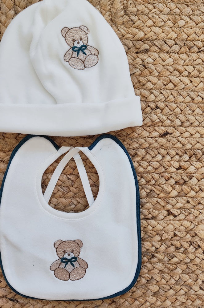 Cappellino in ciniglia + Bavetta