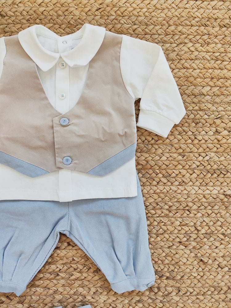 Completo in caldo cotone e velluto millerighe La Sartoria Dei Piccoli