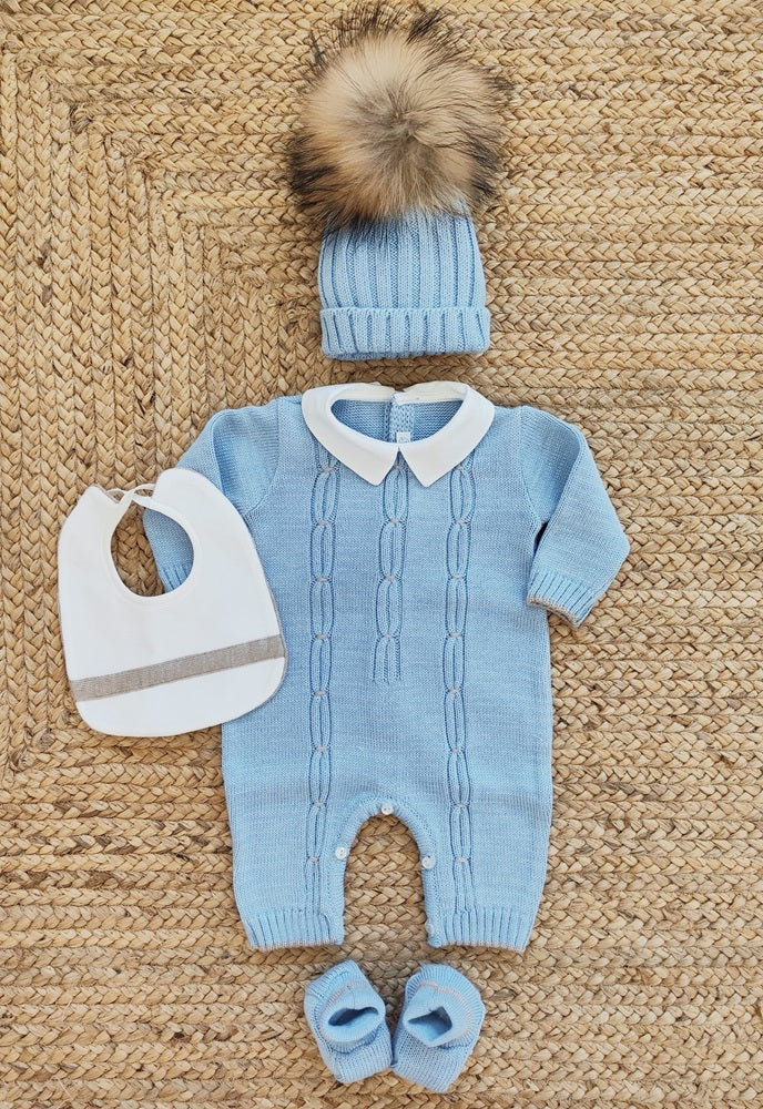 Tutina in lana + Cappello + Scarpine + Bavetta La Sartoria Dei Piccoli