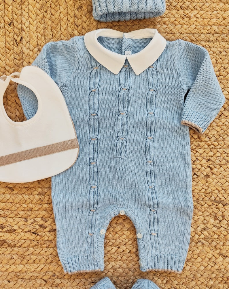 Tutina in lana + Cappello + Scarpine + Bavetta La Sartoria Dei Piccoli