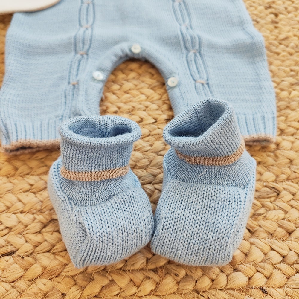 Tutina in lana + Cappello + Scarpine + Bavetta La Sartoria Dei Piccoli