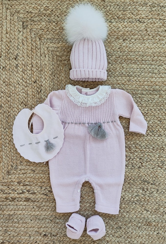 Tutina in lana + Cappello + Scarpine + Bavetta La Sartoria Dei Piccoli