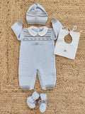 Tutina in lana merino + Bavetta + Cappellino + Scarpine Jolie Juliet