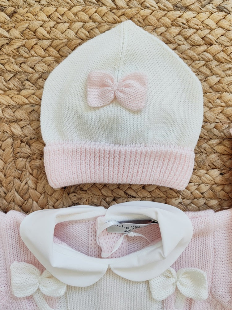 Tutina in lana + Cappello + Scarpine + bavetta Jolie Juliet