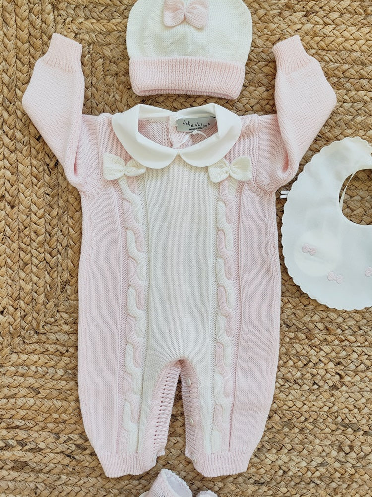 Tutina in lana + Cappello + Scarpine + bavetta Jolie Juliet