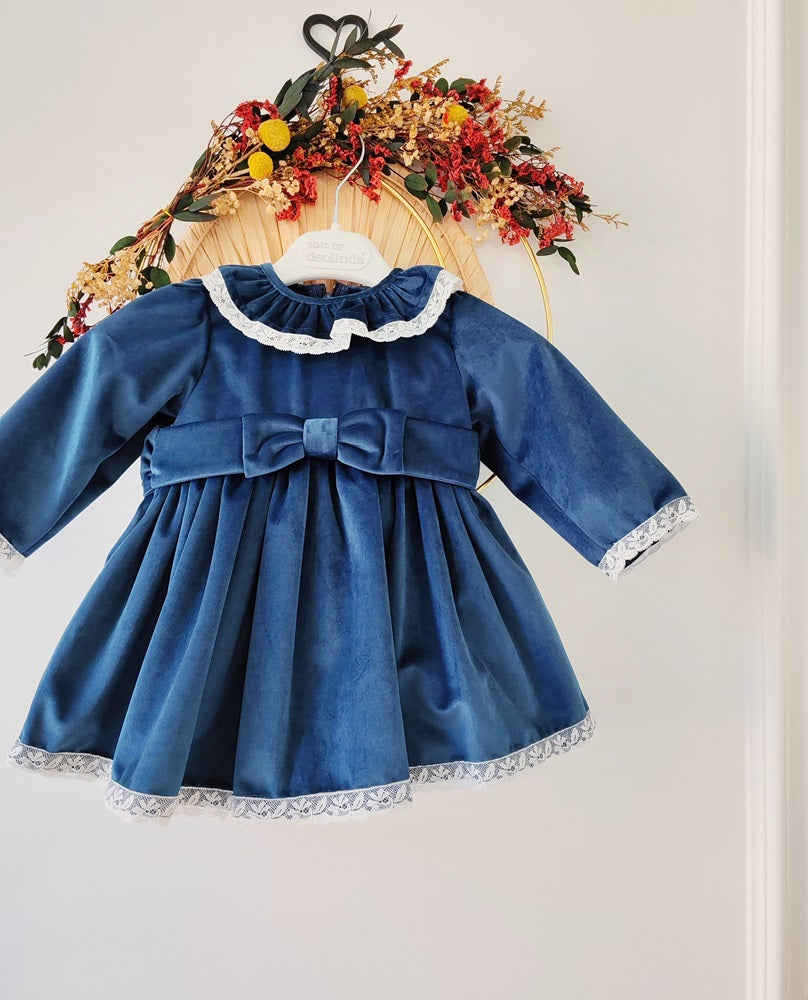 Abito in velluto Rosso e Blu Deolinda