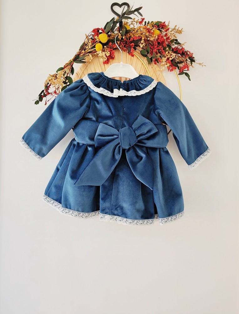 Abito in velluto Rosso e Blu Deolinda