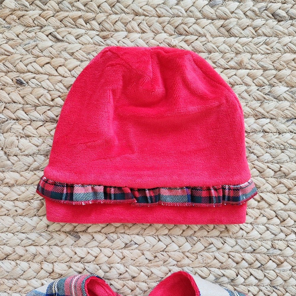 Cappello in ciniglia / Bavetta / Calzini natalizi Baby  Vip