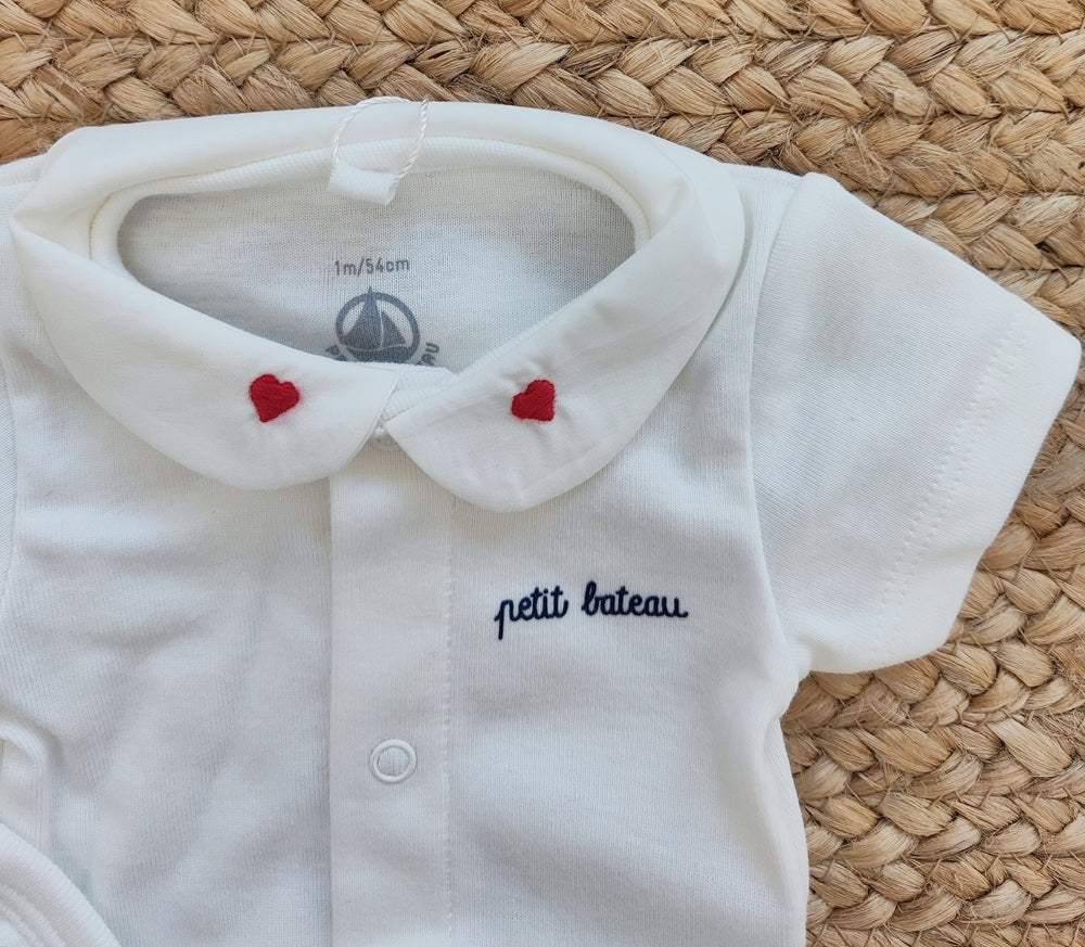 Body + Bavaglino cuori Petit Bateau