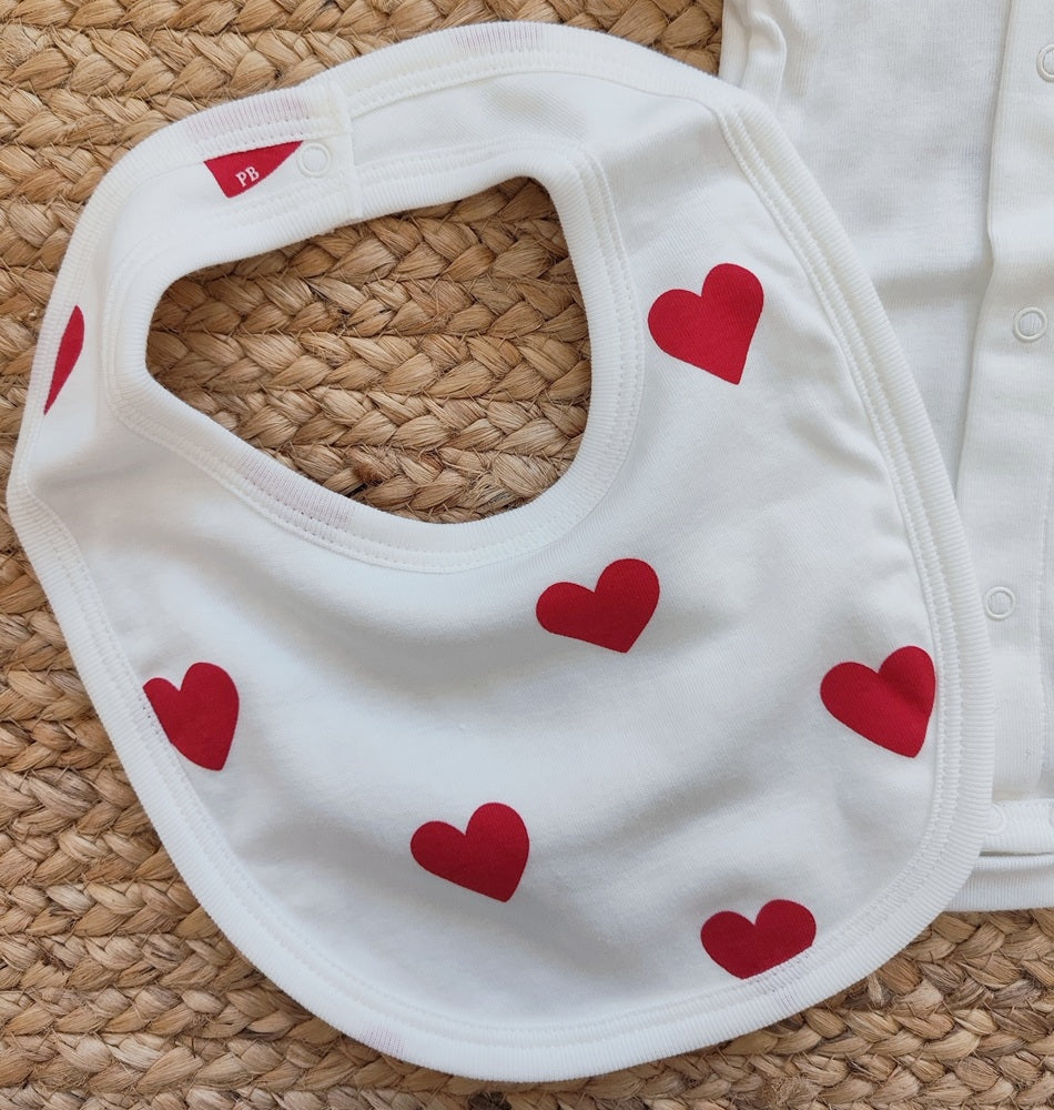 Body + Bavaglino cuori Petit Bateau