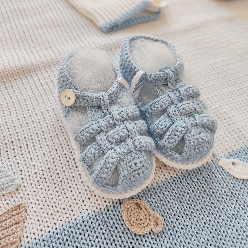 Set: Tutina, Scarpine e Bavetta \ Copertina \ Lenzuolino in filo Jolie Juliet