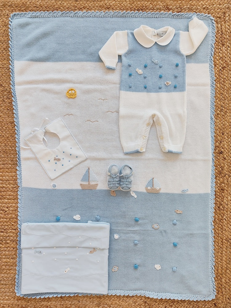 Set: Tutina, Scarpine e Bavetta \ Copertina \ Lenzuolino in filo Jolie Juliet