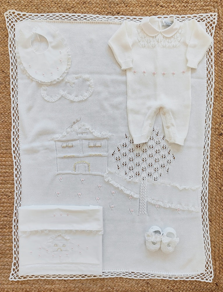 Set: Tutina, Scarpine e Bavetta \ Copertina \ Lenzuolino in filo Jolie Juliet