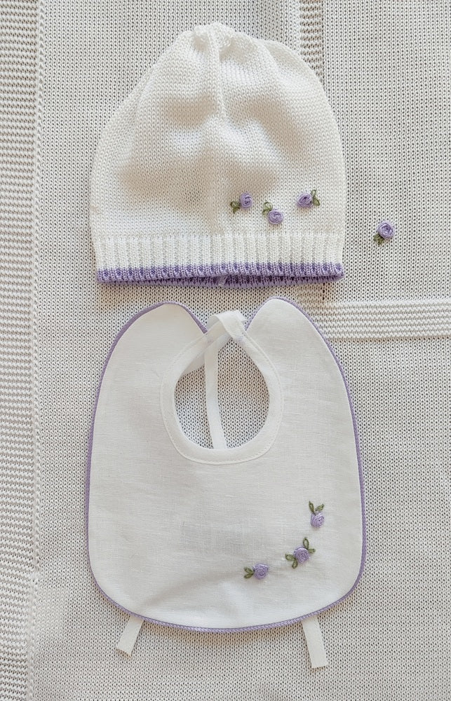 Tutina + Scarpie \ Pagliaccetto + Scarpine \ Bavetta + Cappello \ Lenzuolino \ Copertina in filo La Sartoria Dei Piccoli