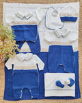 Tutina \ Completo due pezzi \ Pagliaccetto \ Scarpine \ Bavetta + Cappello \ Lenzuolino \ Copertina in filo La Sartoria Dei Piccoli