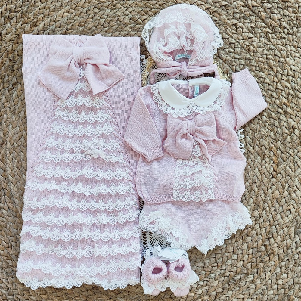 Tutina + cappellino + scarpine + copertina Bebè di Almy