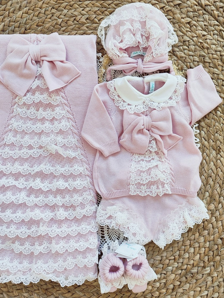 Tutina + cappellino + scarpine + copertina Bebè di Almy