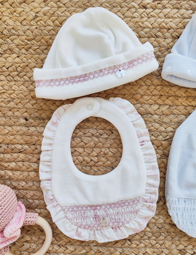 Set Cappello e Bavetta in ciniglia Deolinda