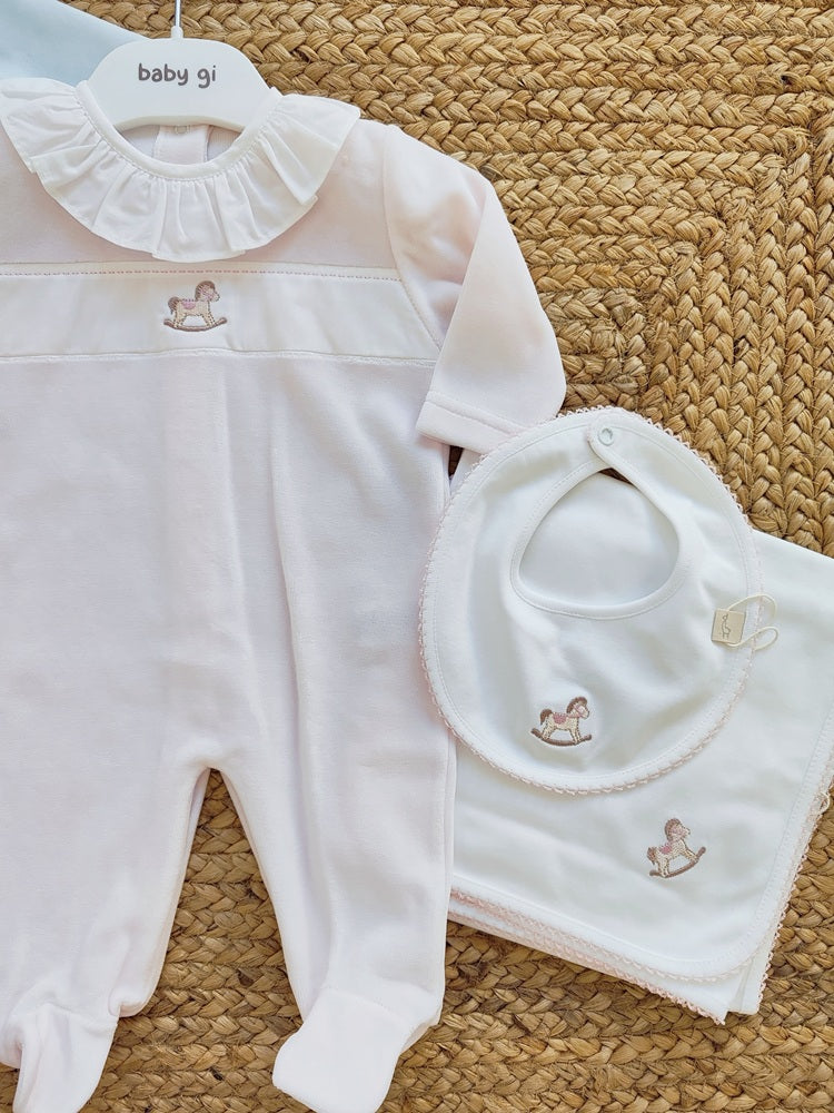 Tutina in ciniglia + Bavetta + Mussola Baby Gi
