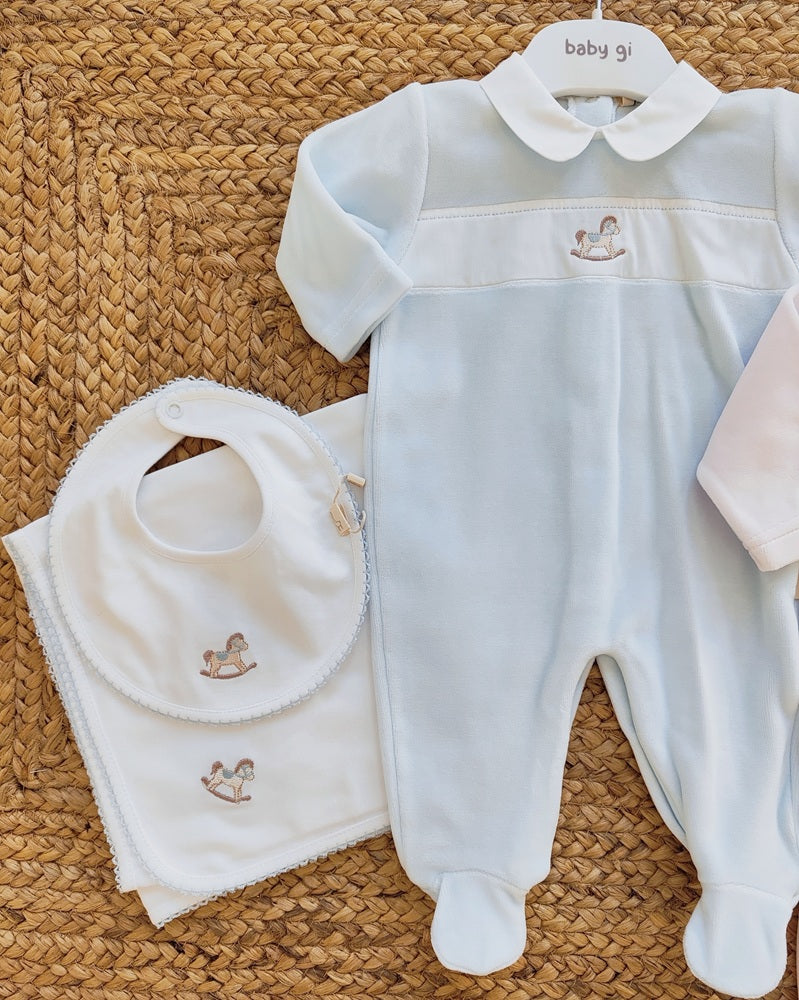Tutina in ciniglia + Bavetta + Mussola Baby Gi