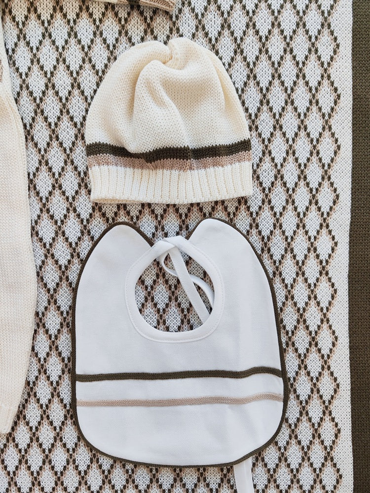 Set Tutina, Bavetta, Cappellino, Scarpine + Lenzuolino, Copertina  La Sartoria dei Piccoli